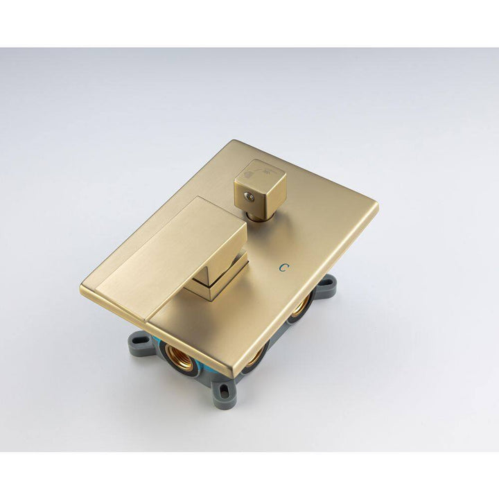 10 in. Ceiling Mount Rain Dual Shower Heads with Shower Head and Hand Shower in Brushed Gold