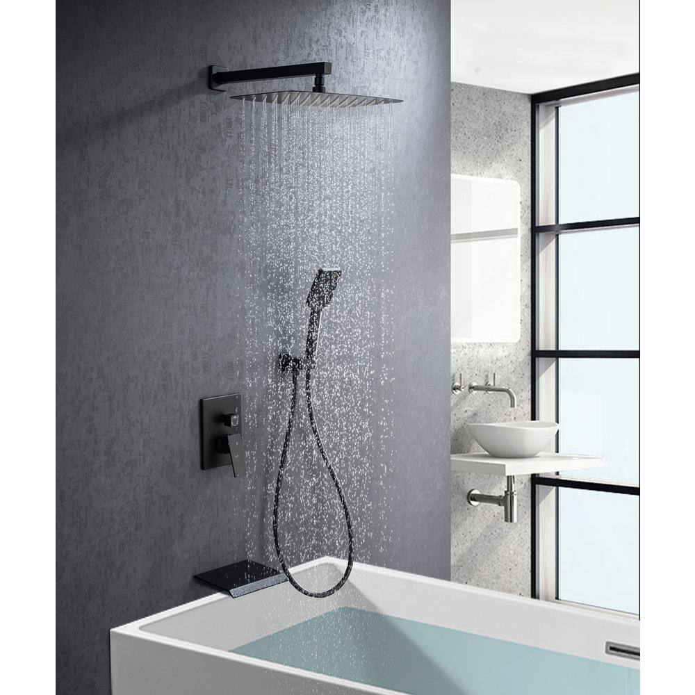 Pressure Balanced Complete Wall-Mounted Tub Shower System With Rough-In Valve