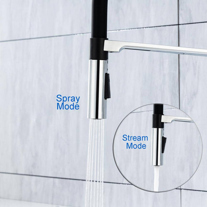 Magnetic Single Handle Pull Down Sprayer Kitchen Faucet with Deckplate and Water Supply Line Included