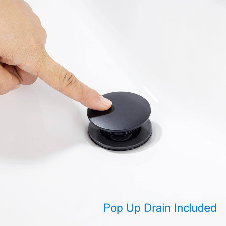 Single Handle Waterfall Spout Single Hole Bathroom Faucet with Deckplate and Drain Kit Included
