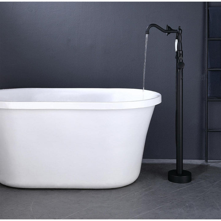 Singe-Handle Freestanding Floor Mount Tub Faucet with Hand Shower