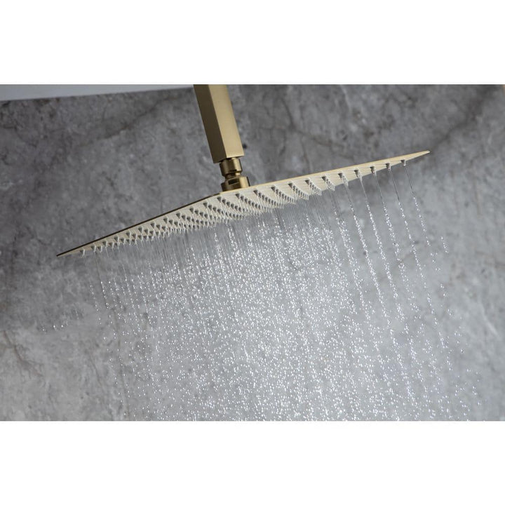 10 in. Ceiling Mount Rain Dual Shower Heads with Shower Head and Hand Shower in Brushed Gold