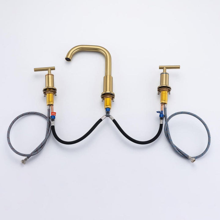 8 in. Widespread Double Handle Bathroom Faucet with Drain Assembly
