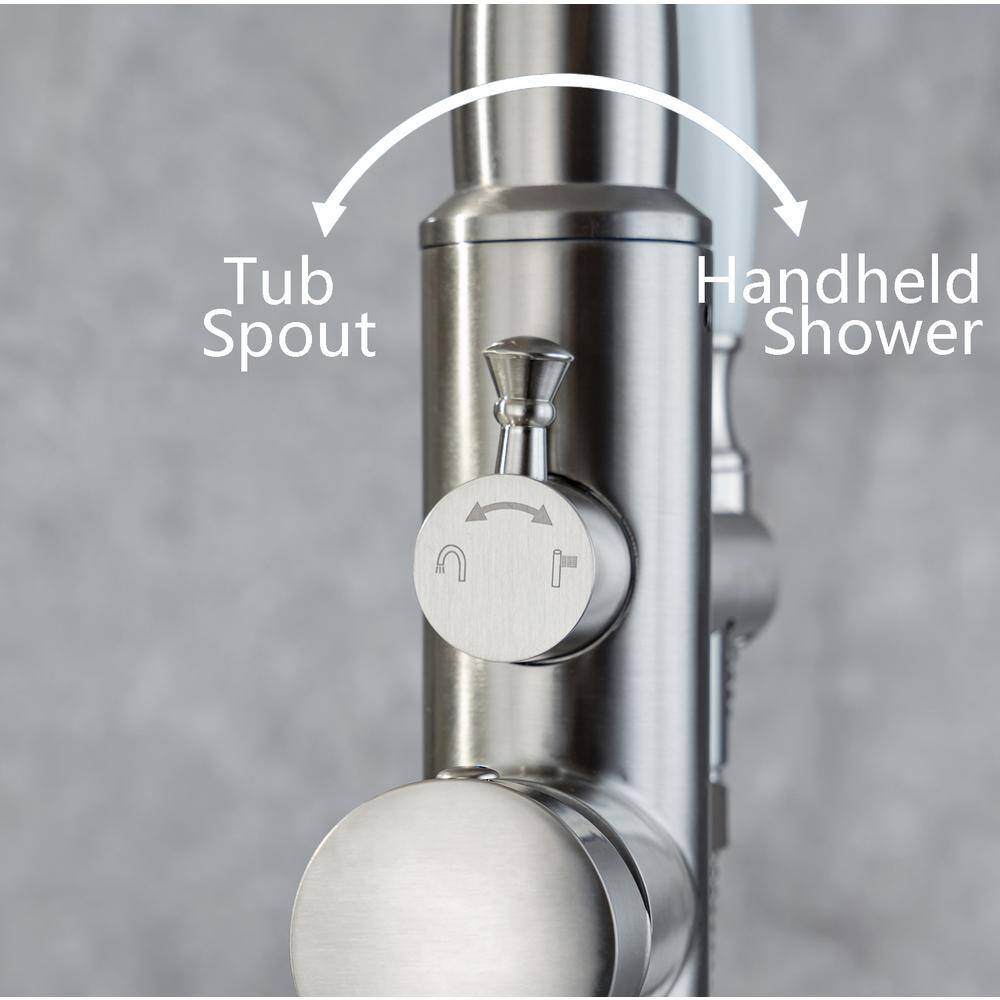 Singe-Handle Freestanding Floor Mount Tub Faucet with Hand Shower