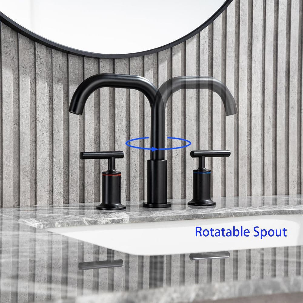8 in. Widespread Double Handle Bathroom Faucet with Drain Assembly
