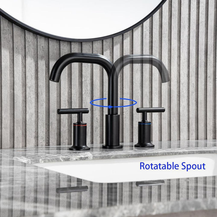 8 in. Widespread Double Handle Bathroom Faucet with Drain Assembly