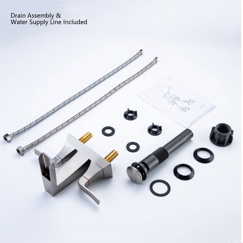 Centerset Faucet 2-handle Bathroom Faucet with Drain Assembly