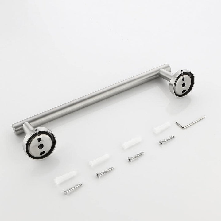 4-Piece Bath Hardware Set with 2-Robe Hooks, 12 in. Towel Bar and Tissue Holder