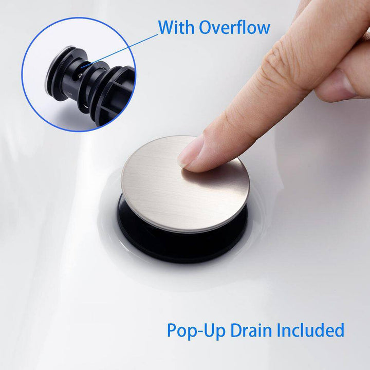4 in. Centerset Double-Handle High-Arc Bathroom Faucet with Drain and Supply Lines Included