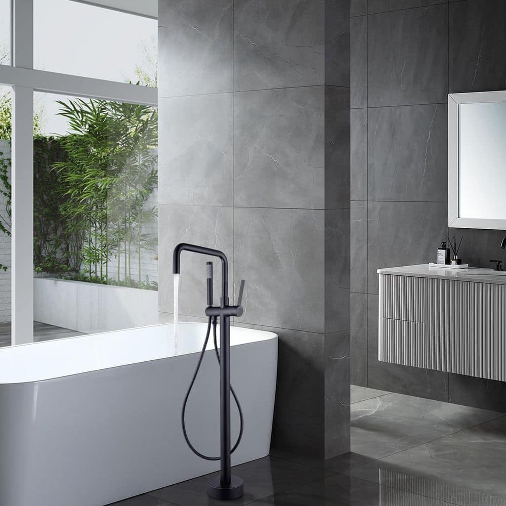 Single Handle Freestanding Tub Faucet with Hand Shower