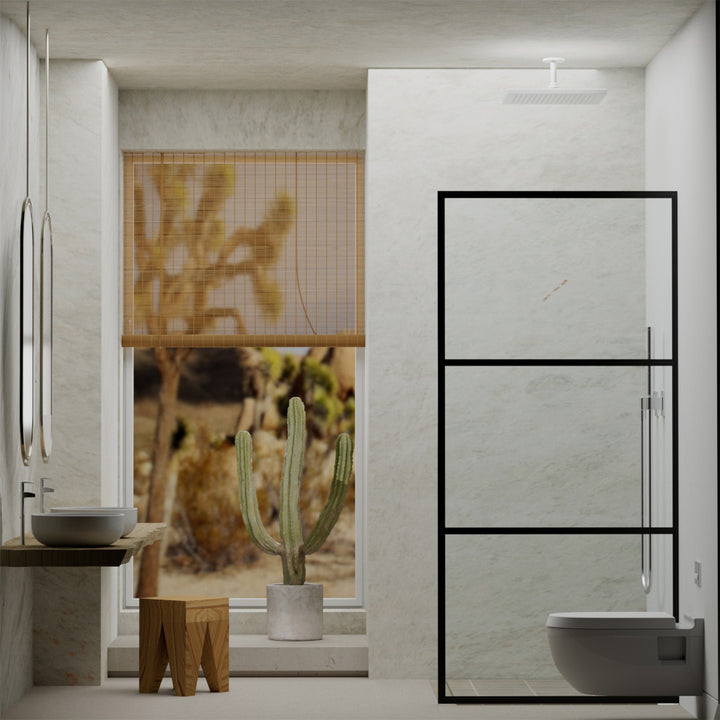 34-in W x 72-in H Walk in Shower Door in Matte Black(Tempered Glass)