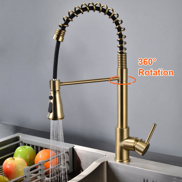 Single Handle Pull Down Sprayer Kitchen Faucet