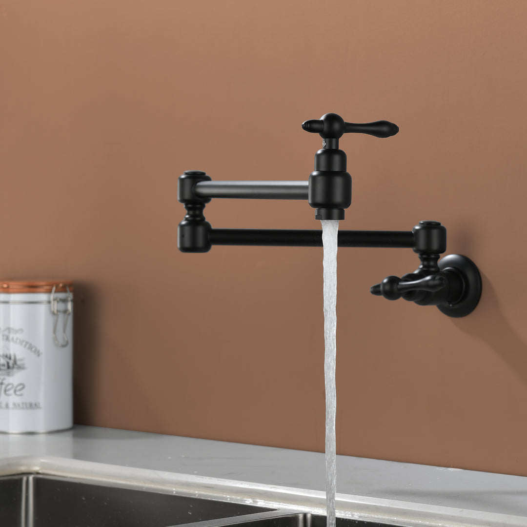 Wall Mounted Double Handle with 2 Built- in Ceramic Cartridge and Mounting Hardware