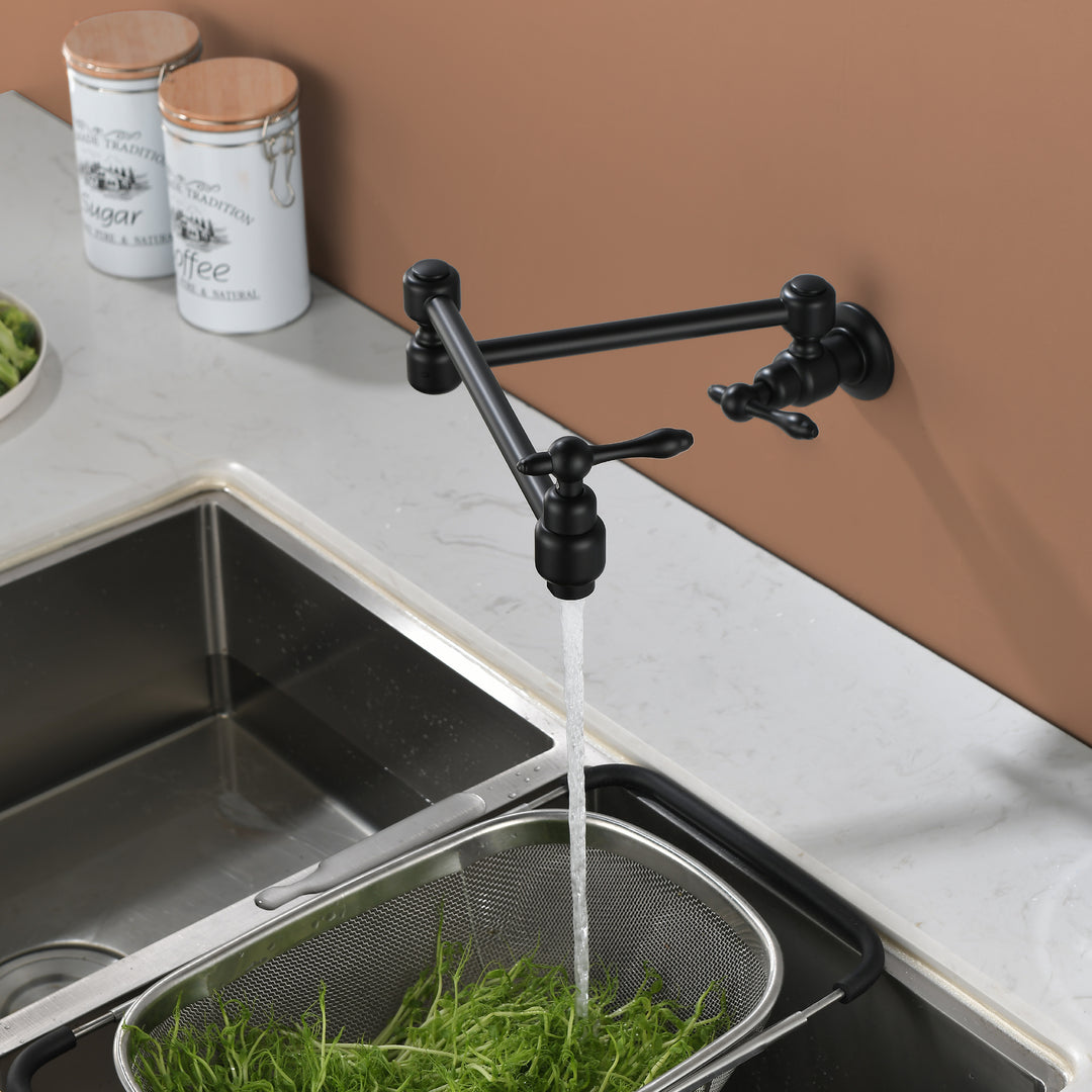 Wall Mounted Double Handle with 2 Built- in Ceramic Cartridge and Mounting Hardware