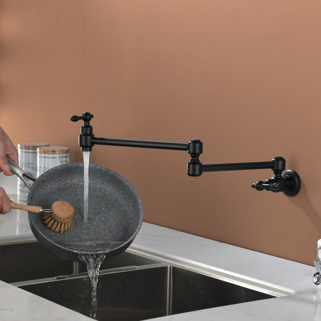 Wall Mounted Double Handle with 2 Built- in Ceramic Cartridge and Mounting Hardware