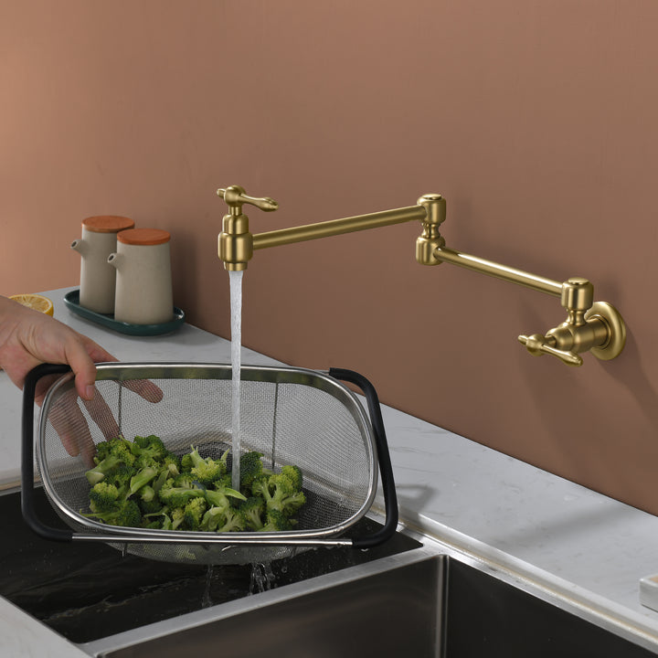 Wall Mounted Double Handle with 2 Built- in Ceramic Cartridge and Mounting Hardware