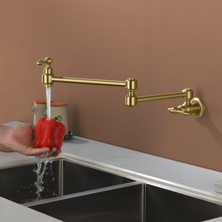 Wall Mounted Double Handle with 2 Built- in Ceramic Cartridge and Mounting Hardware