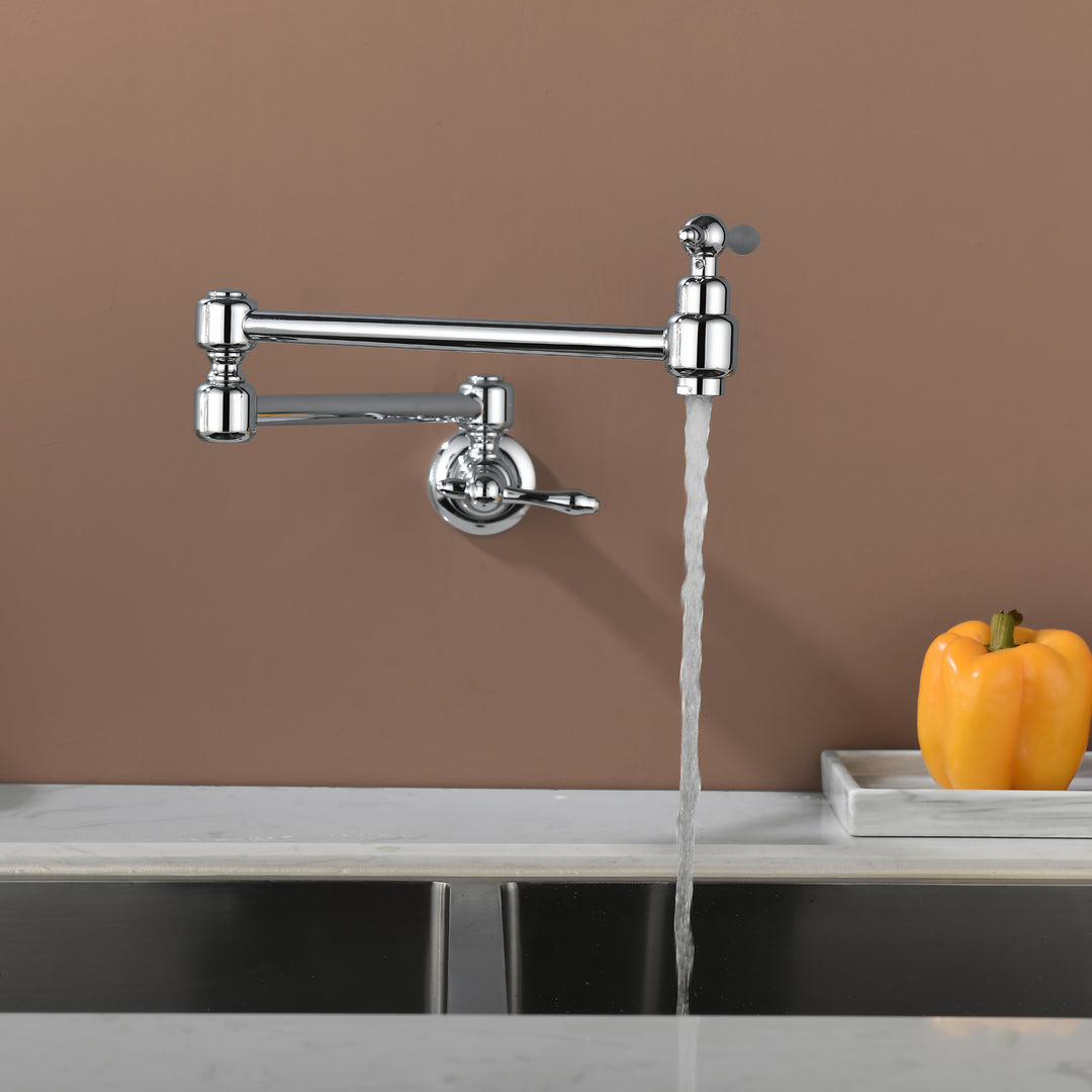 Wall Mounted Double Handle with 2 Built- in Ceramic Cartridge and Mounting Hardware