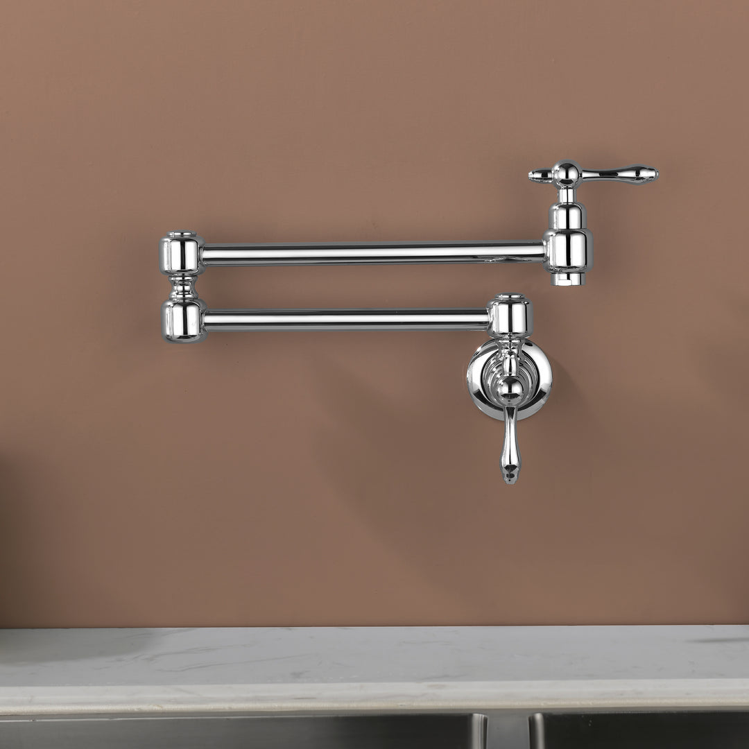 Wall Mounted Double Handle with 2 Built- in Ceramic Cartridge and Mounting Hardware