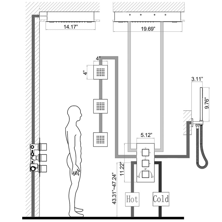 multiple shower head system