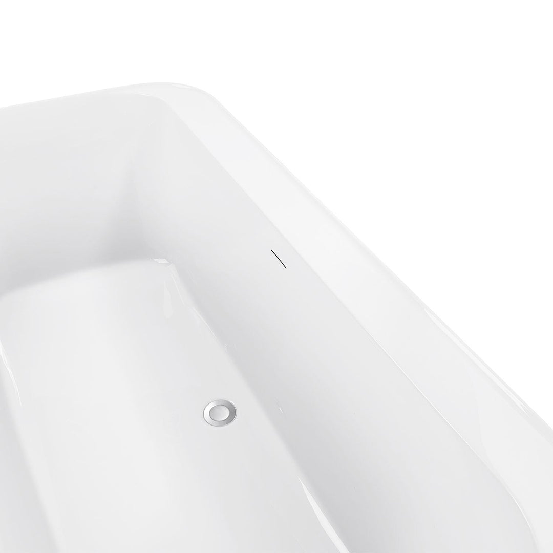 29-in W x 59-in L White Acrylic Freestanding Soaking Bathtub