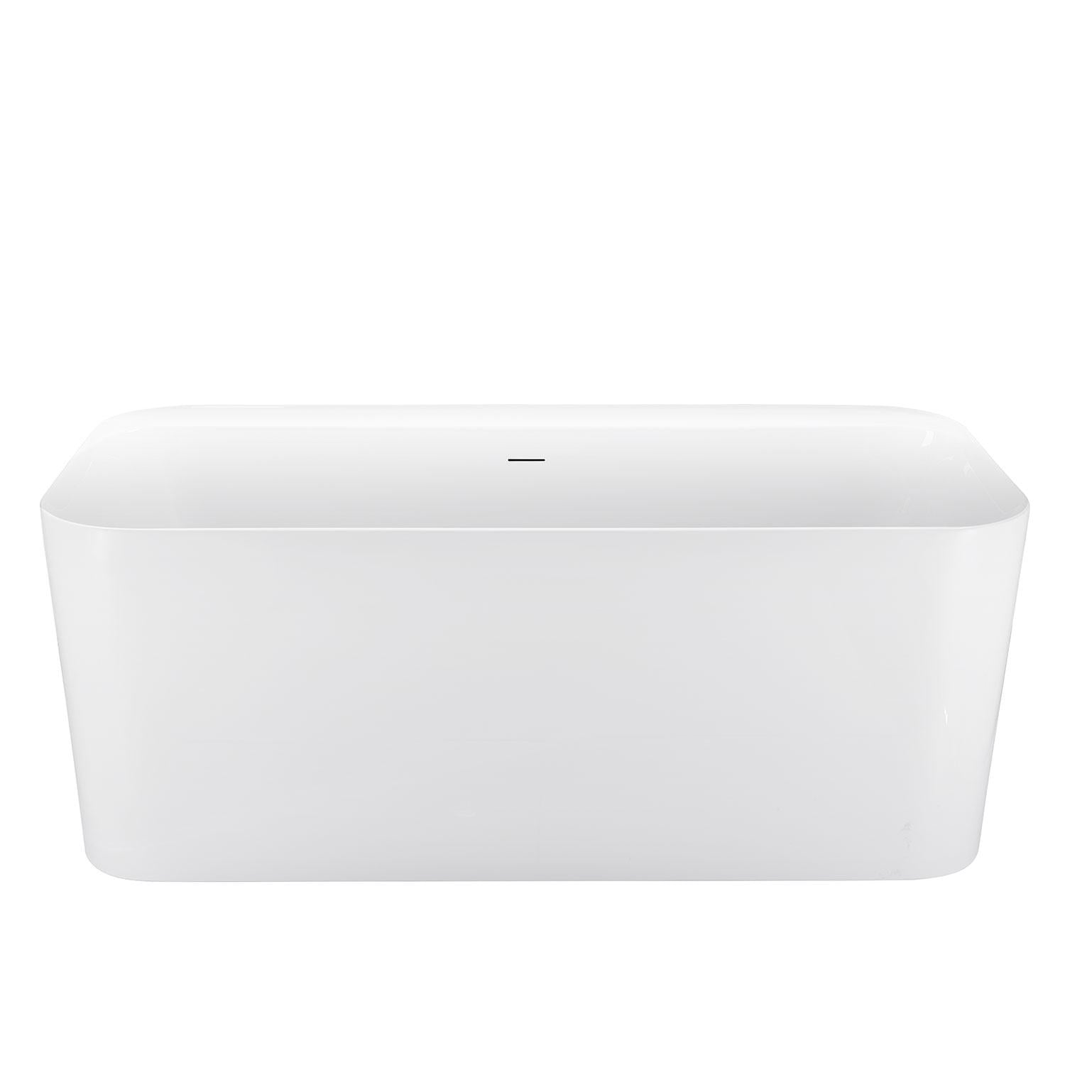 59"/67"  White Acrylic Freestanding Soaking Bathtub