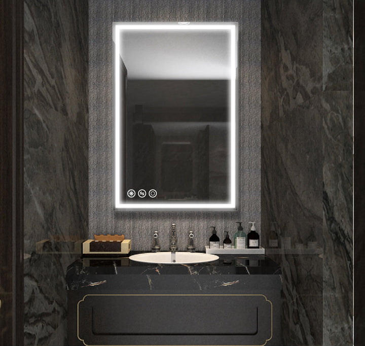 24 in. W x 36 in. H Frameless LED Single Bathroom Vanity Mirror in Polished Crystal