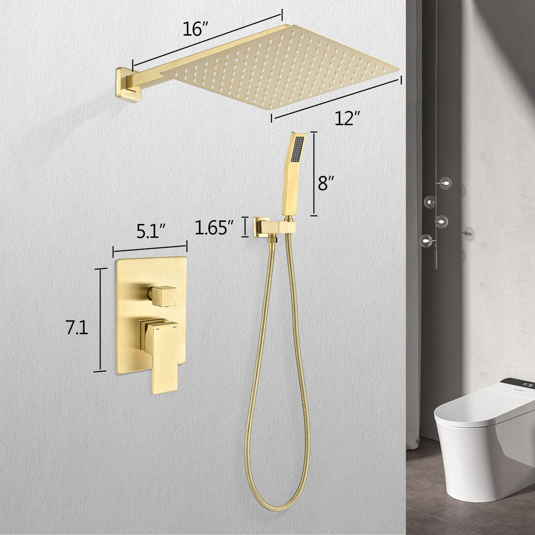 12 in. Rain Shower Head Systems Wall Mounted Shower