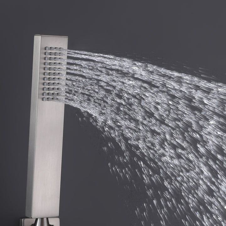 Wall Mounted Golden 3 Handle Thermostatic Shower System With 3 Body Jets