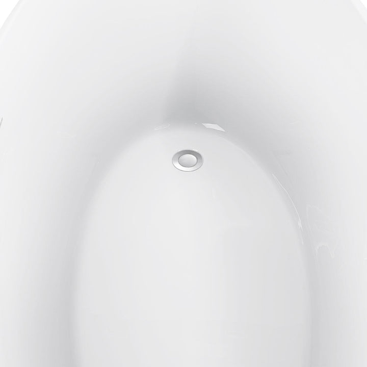 29-in W x 59-in L White Acrylic Freestanding Contemporary Soaking Bathtub