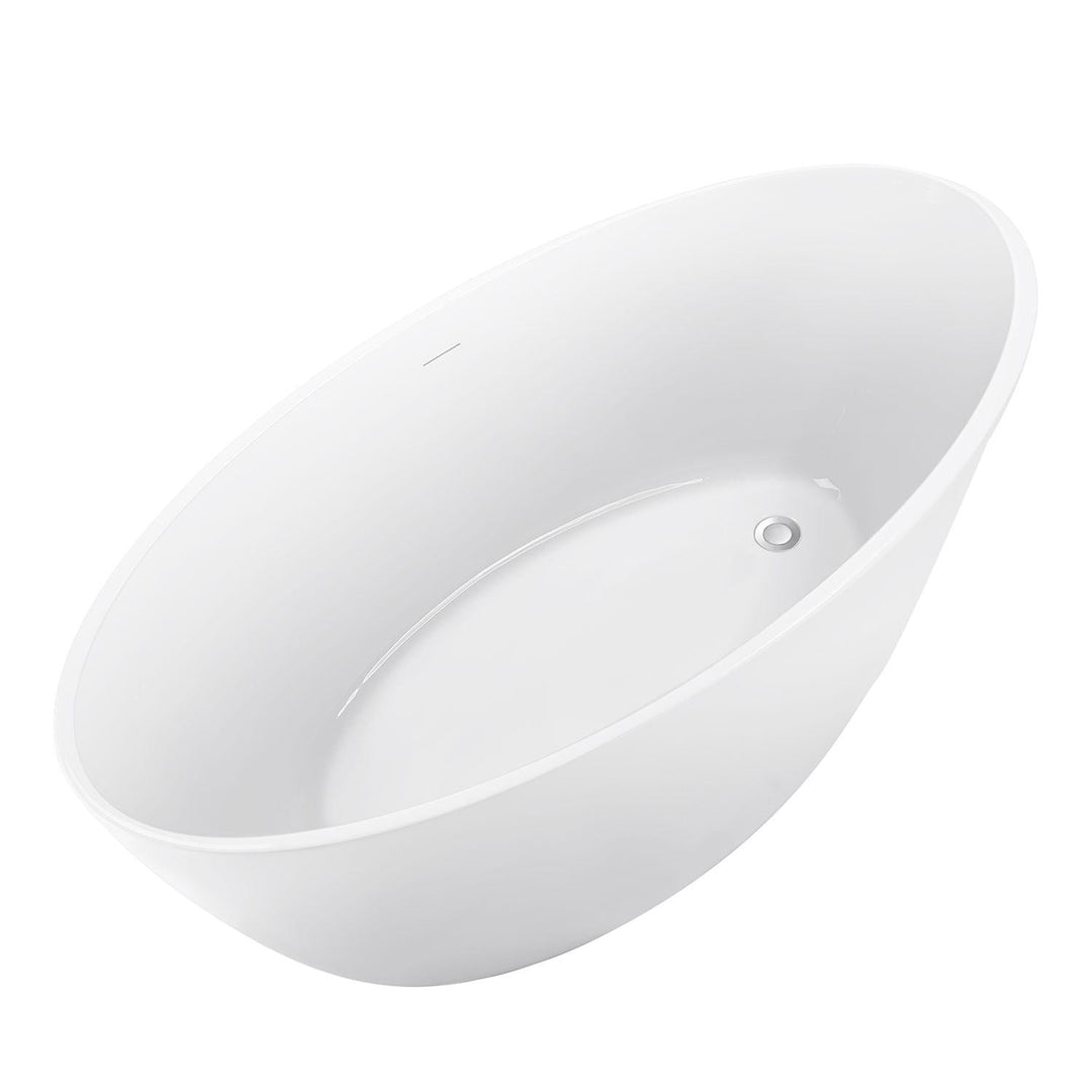 31-in W x 67-in L White Acrylic Freestanding Contemporary Soaking Bathtub