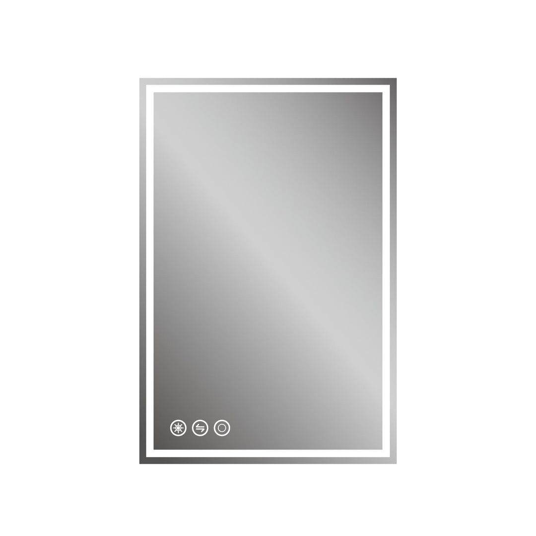 24 in. W x 36 in. H Frameless LED Single Bathroom Vanity Mirror in Polished Crystal