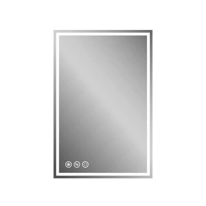 24 in. W x 36 in. H Frameless LED Single Bathroom Vanity Mirror in Polished Crystal