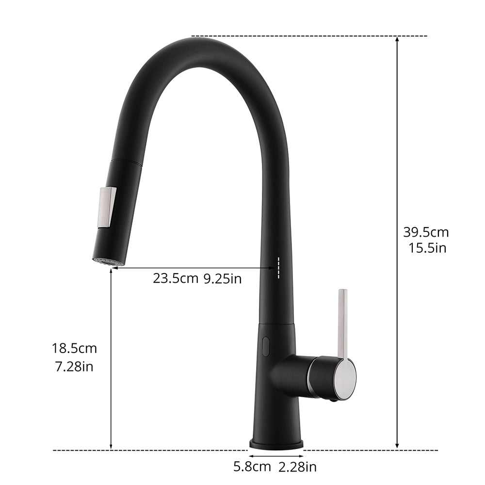 Touchless Pull Down Kitchen Faucet with AC Adapter and Deck Plate