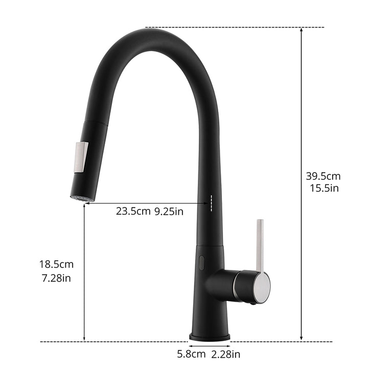 Touchless Kitchen Faucet with AC Adapter and Deck Plate