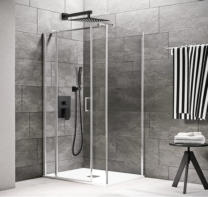 12-in Rain Shower Head Wall Mount Dual Head Waterfall Built-In Shower System