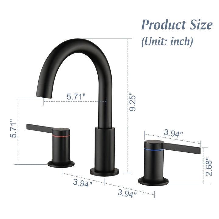 8 in. Widespread Double Handle 3 Hole Brass Bathroom Sink Faucet