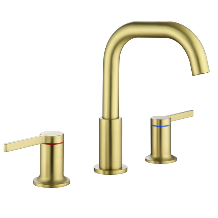 8 in. Widespread Double Handle Brass 3 Hole Bathroom Sink Faucet