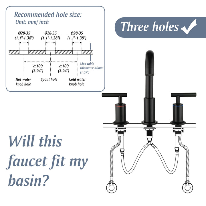 8 in. Brass Double Handle 3-Hole Widespread Bathroom Sink Faucet