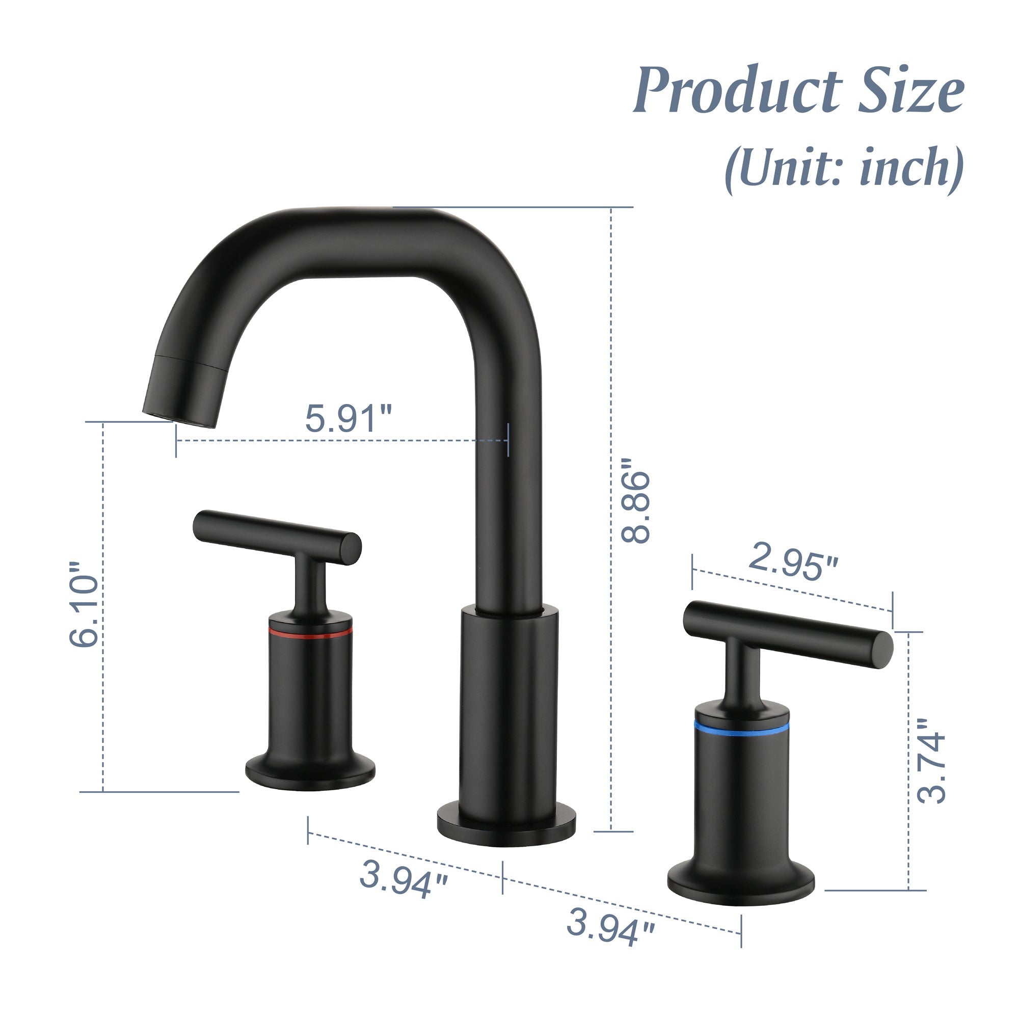 8 in. Brass Double Handle 3-Hole Widespread Bathroom Sink Faucet
