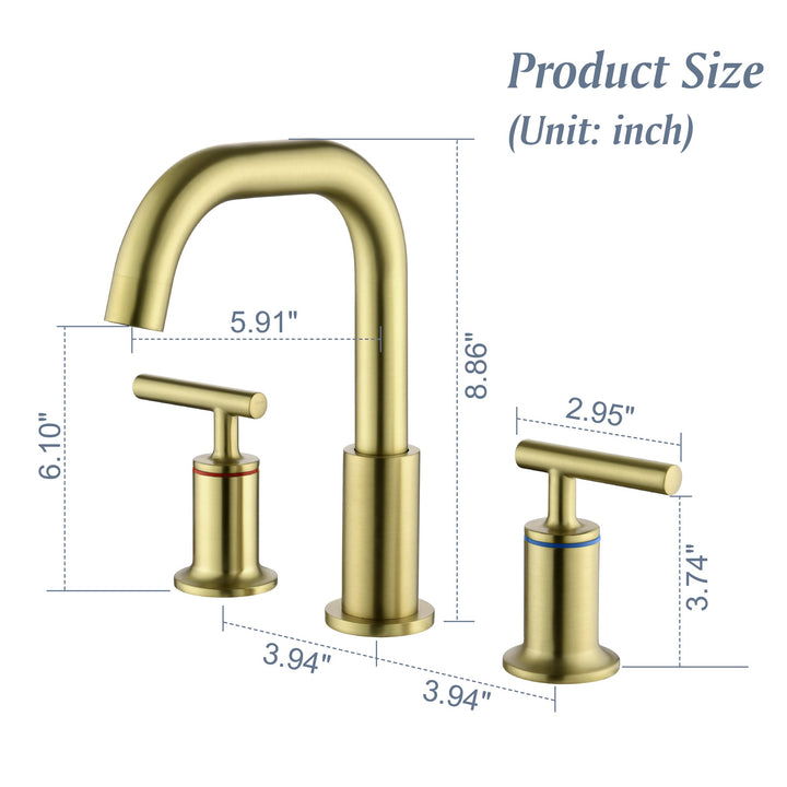 8 in. Brass Double Handle 3-Hole Widespread Bathroom Sink Faucet