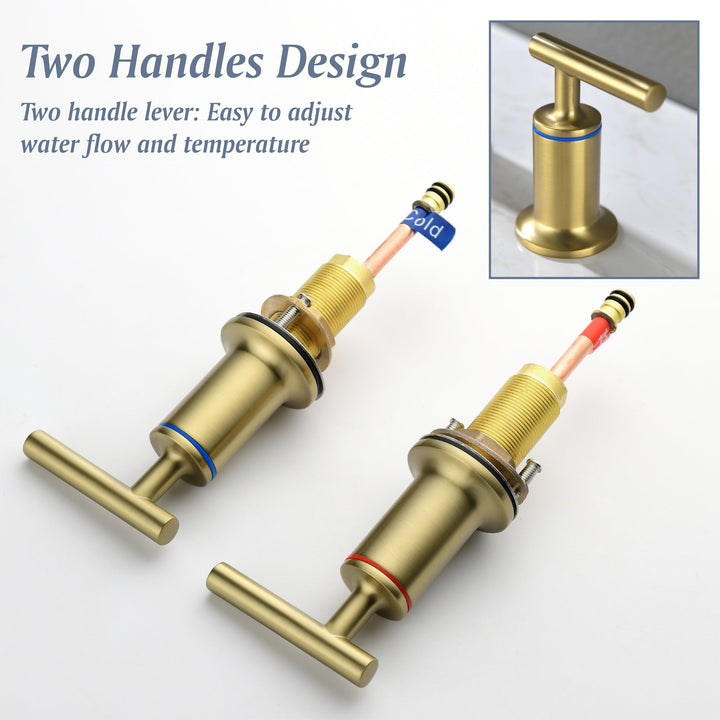 8 in. Brass Double Handle 3-Hole Widespread Bathroom Sink Faucet