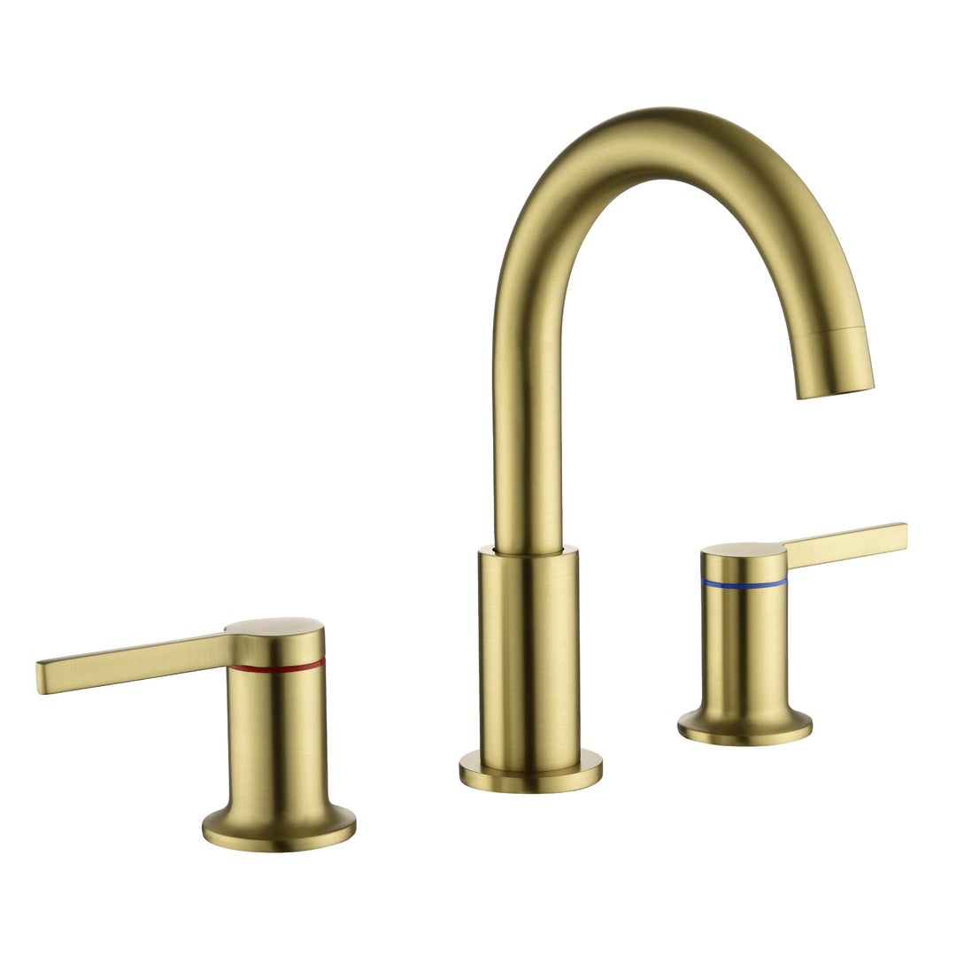 8 in. Widespread Double Handle 3 Hole Brass Bathroom Sink Faucet