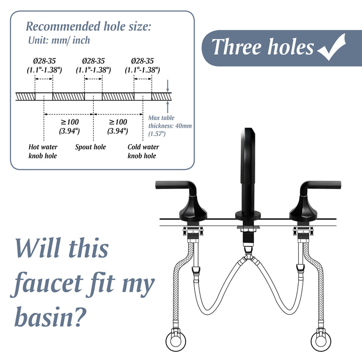 8 in. Widespread Double Handle 3 Hole Hexagon Brass Bathroom Sink Faucet