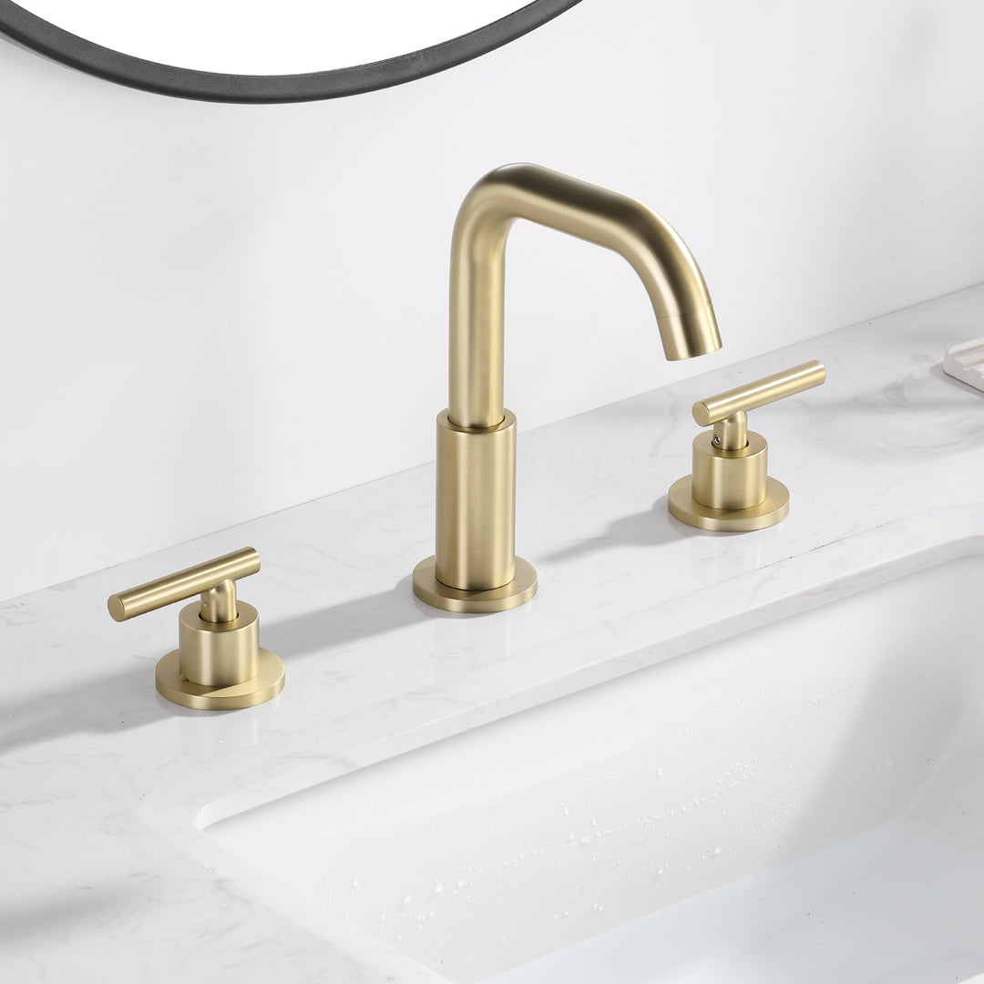 8 in. Widespread Double Handle Bathroom Faucet with 360-Degree Rotation