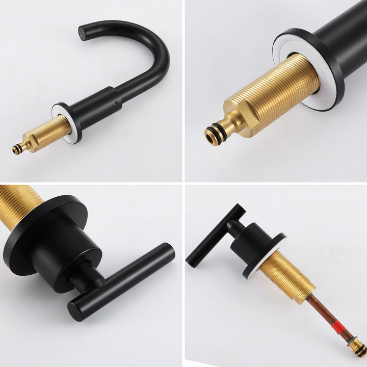 8 in. Widespread Double Handle Brass Bathroom Faucet with 360-Degree Rotation