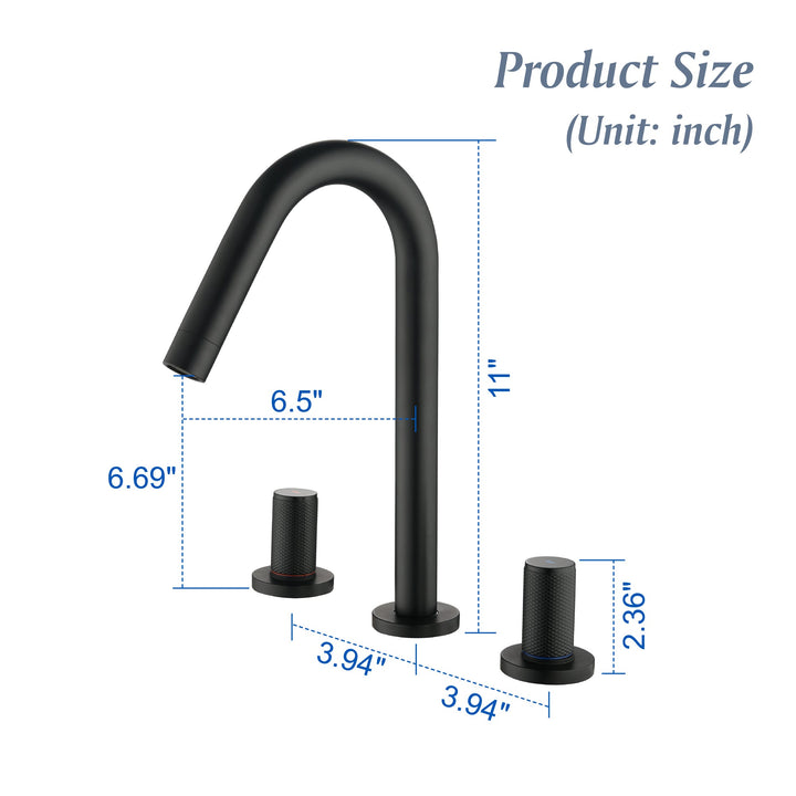 8 in. Widespread Brass Double Handle 3 Hole Bathroom Sink Faucet