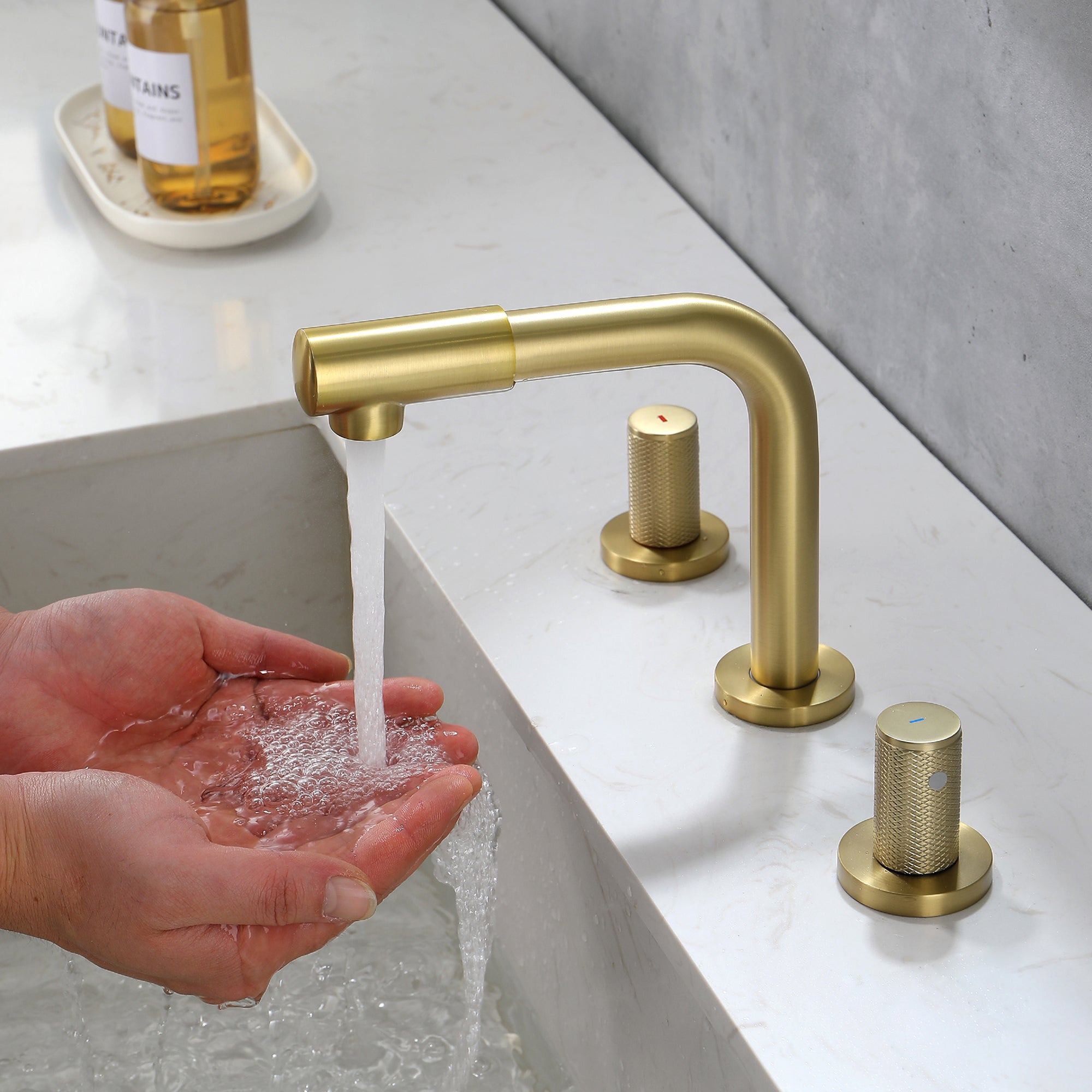 8" Widespread Brass Double Handle 3 Hole Bathroom Sink Faucet
