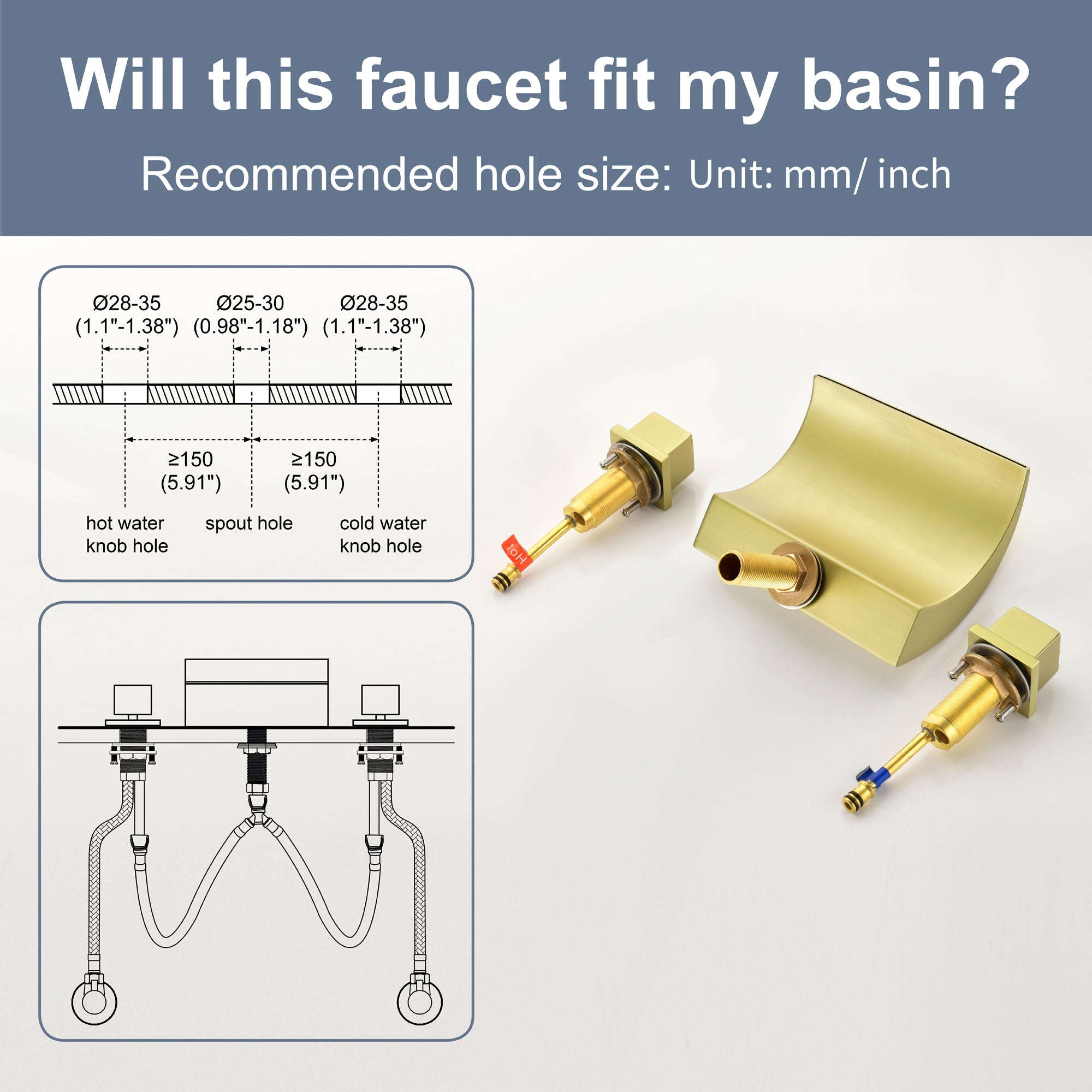 3 hole bathroom faucet