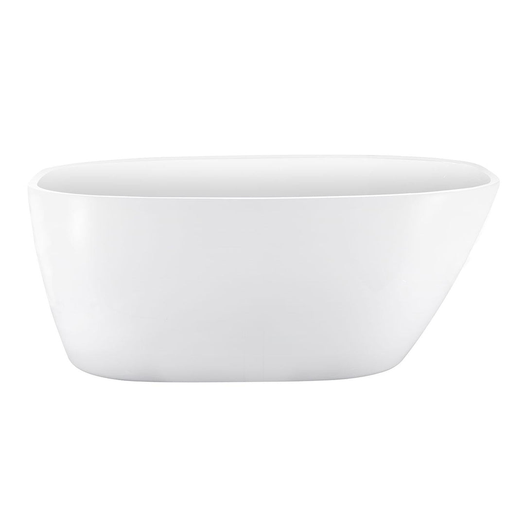 59" White Acrylic Freestanding Soaking Bathtub